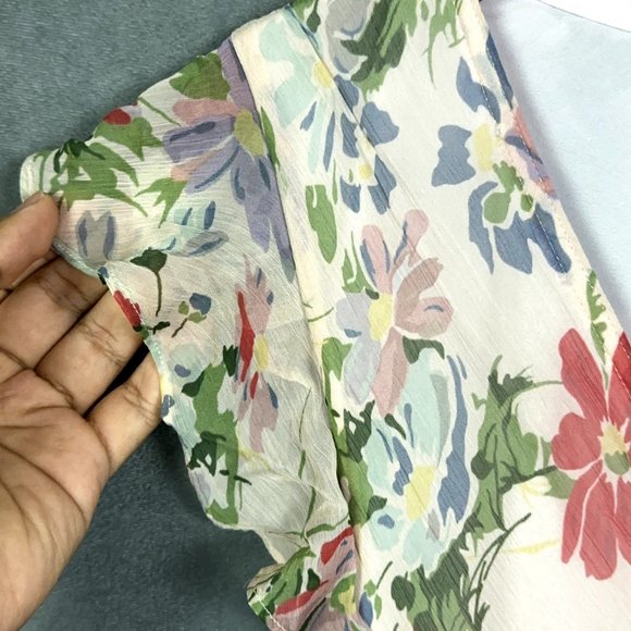 Polo Ralph Lauren Dress Womens Size 0 Multicolor Floral Flutter Sleeve - Picture 11 of 16